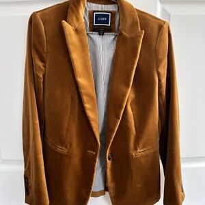 J. Crew Parke Women's Velvet Blazer, Golden Brandy Color, One button